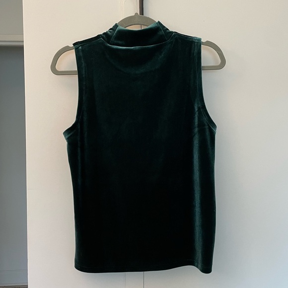 J. Crew Hunter Green Velvet Mockneck Top - Picture 7 of 8